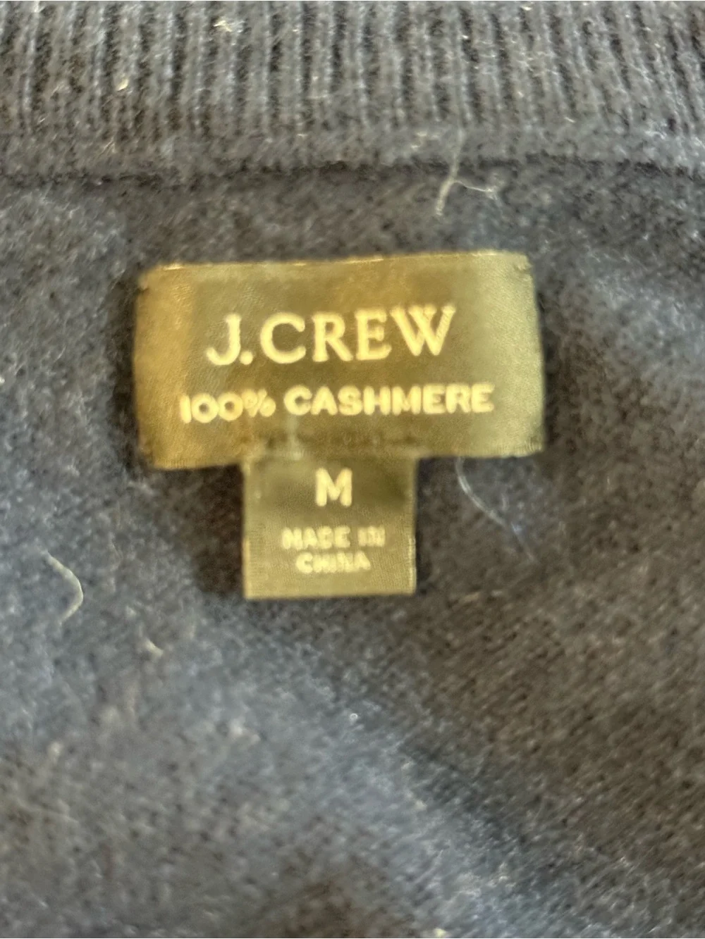 J.Crew Men's Navy 100% Cashmere V-Neck Sweater M
